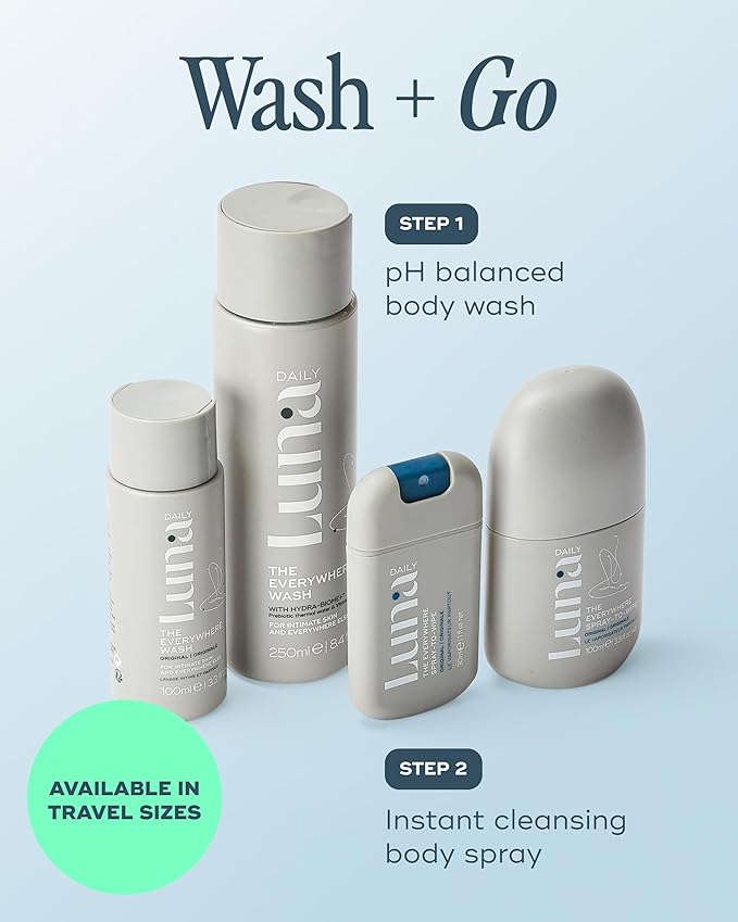 Luna Daily Feminine Wash, Fresh Jasmine & Ylang Ylang Scent | pH-Balanced Body Wash for Women | Moisturizing Aloe Vera & Prebiotics | Sensitive Daily Cleanser & Pregnancy-Safe, 250ml