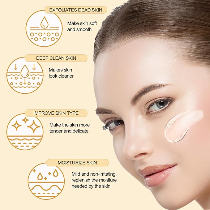 BROUYOUE Orange Exfoliating Gel Scrub for Face and Body, Deep Cleansing Moisturizing Skin Orange Peeling Gel, All Skin Types (2pcs)