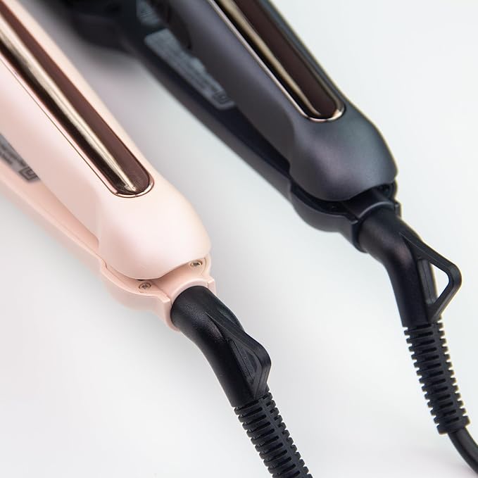 Heysam Flat Iron Hair Straightener for Women, Titanium Ceramic Ionic 1.6 Inch Wide for Thick Hair Straightening Iron, Dual Voltage Hair Straightener and Hair Curler 2-in-1, LCD Display, Fast Heating