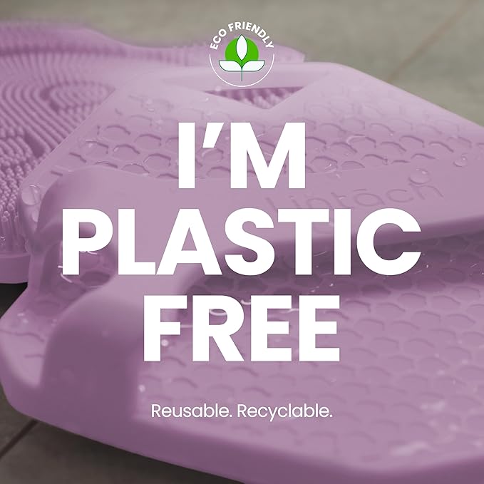 Silicone Shower Scrubber for Body – Exfoliating Loofah Alternative, Silver-Infused & Hygienic, Gentle for Sensitive Skin, Durable & Long-Lasting Body Scrubber for Women - Purple