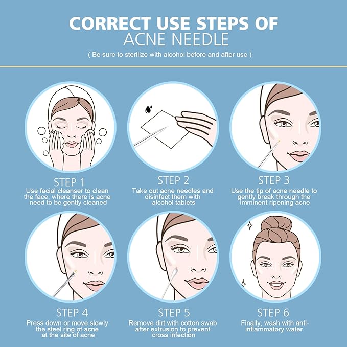 Teenitor 7 in 1 Pimple Popper Tool Kit - Blackhead Remover, Pimple Extractor, Comedone Extractor for Face