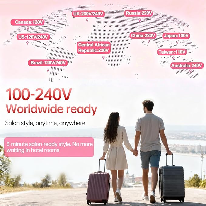 Negative Ion Thermal 1.5 Inch Brush for Blowout Look, Ceramic Curling Brush with Anti-Scald Nylon Bristles,10 Temps & Auto Shut-Off, Dual Voltage Travel Hair Styling Tool