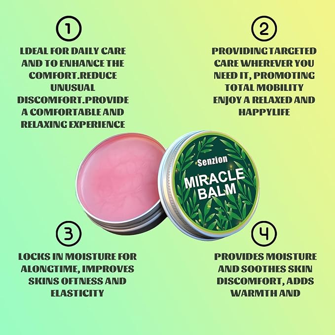 Miracle Balm, Miracle Balm for Swollen Legs, Natural Ingredients, Relaxed and Comfortable, Soothing Joint Cream for Back, Hands, Feet and Body, Improves Joint Comfort (1)
