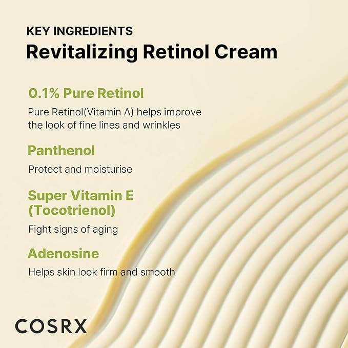 COSRX Retinol 0.1% Cream, 0.67 Oz, Anti-aging Eye & Neck Cream with Retinoid Treatment to Firm Skin, Reduce Wrinkles, Fine Lines, Signs of Aging, Gentle Daily Korean Skin Care