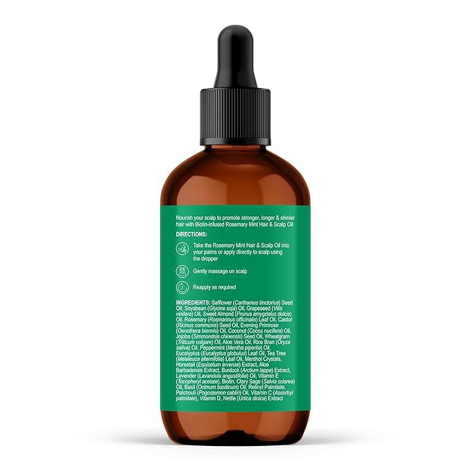 Botanic Hearth Weightless Mint Rosemary Oil for Hair Growth with Biotin, Vitamin E Oils | Lightweight Hydrating Summer Hair Oil for Strengthening, Nourishing & Volumizing for Men and Women| 2Fl Oz