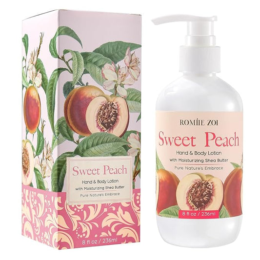 ROMIIE ZOI Daily Hand & Body Lotion with Moisturizing Shea Butter - Sweet Peach - 236 ML / 8 FL OZ
