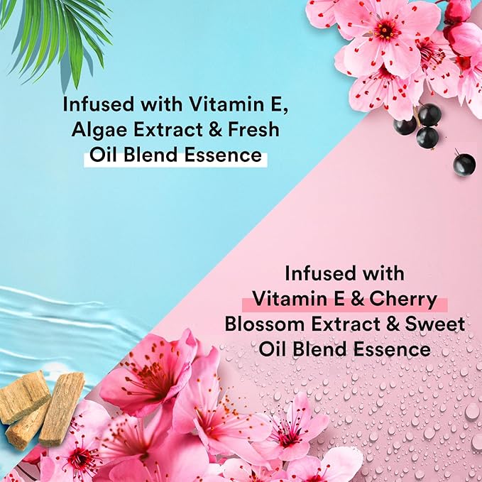 Suave Body Wash Variety Bundle – Ocean Breeze 2-Pack & Wild Cherry Blossom, Gentle & Moisturizing Body Washes with Vitamin E, 30 Oz Ea (3 Piece Set)