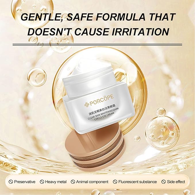 PORCOPE Caffeine Dark Circle Eye Cream - Contains Hyaluronic Acid & Niacinamide Under to Brighten Eye Area, Reduce Dark Circles & Smooth Wrinkles - Caffeine Eyes Serum 0.5 fl oz