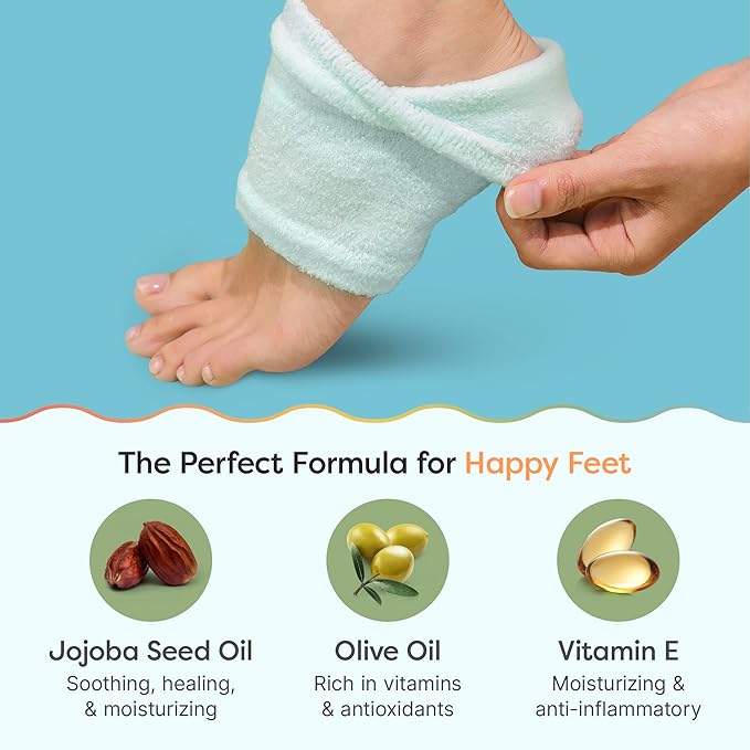 ZenToes Moisturizing Socks for Cracked Heel Treatment, Vitamin E, Olive Oil and Jojoba Oil Heel Socks, Stocking Stuffers for Women, Spa Self Care Gifts for Women (Fuzzy Mint Green, Regular)