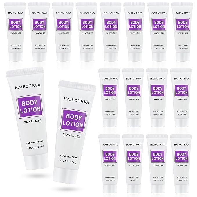 Travel Size Body Lotion Bulk Pack of 30,Individually Wrapped Small Size Hotel Body Lotion Supplies 30ml/1 fl oz Portable Toiletries Amenities Bulk for Guests,Travel,Homeless,Charity