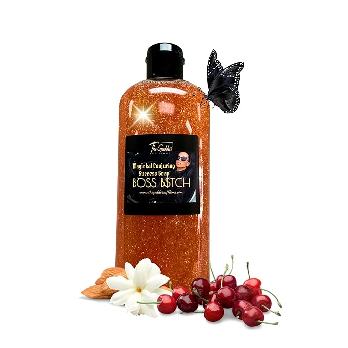 Boss B$tch Shower Gel – 8 oz Handmade Empowerment Body Wash Charged for Confidence, Power & Success – Bold Scent – Wiccan, Hoodoo, Pagan & Conjure Ritual Use – Vegan & Sulfate-Free