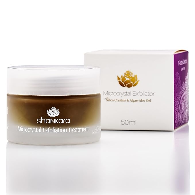 Shankara Exfoliating Face Scrub For Women & Men with Algae-Aloe Gel, Turmeric, Lavender & Papaya - Perfect Face Exfoliator For Purifying Skin, Dead Skin Scars & Rejuvenating Skin (50 ml)