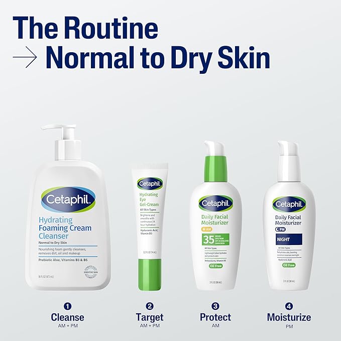 Cetaphil Cream to Foam Face Wash, Hydrating Foaming Cream Cleanser, 8 oz, For Normal to Dry, Sensitive Skin, with Soothing Prebiotic Aloe, Hypoallergenic, Fragrance Free