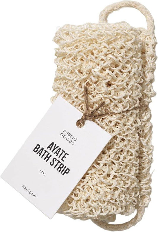 Public Goods Exfoliating Body Scrubber | Ayate Bath Strip for Shower | Back Scrubber Made with Natural Agave Fibers for Exfoliation | Plant-Based Loofah Alternative | 25 in. x 4 in. | 1 Count