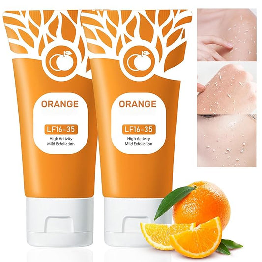 Orange Exfoliating Gel for Face and Body,Deep Pore Orange Peeling Scrub, Cleaning Pores, Remove Blackheads Moisturize Cleansing, Facial Exfoliating Gel for All Types Skin
