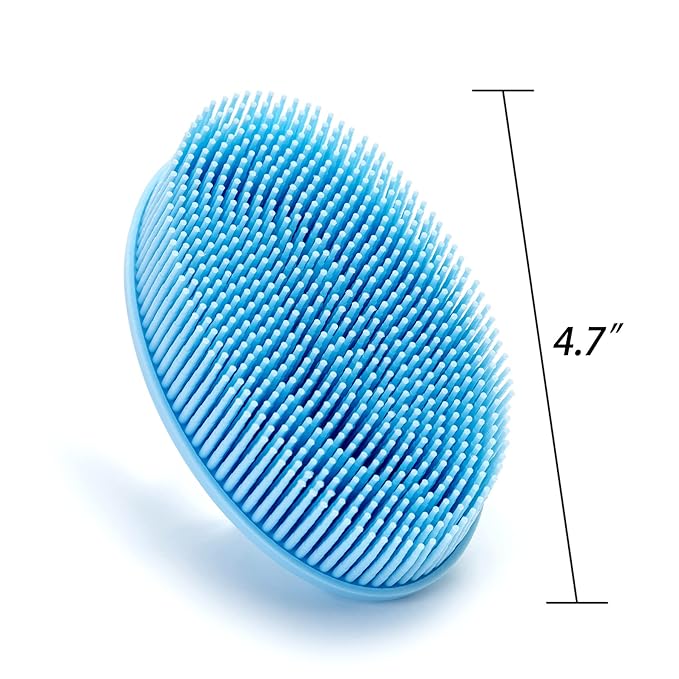 Premium Sensory Brush for Kids or Autism,Soft Silicone Body Scrubber,2 in 1 Sensory Room Occupational Therapy Sensory Brushes,Silicone Loofah,Pet Shower Brush Bath Brush Shampoo Brush(Spikes-Black)