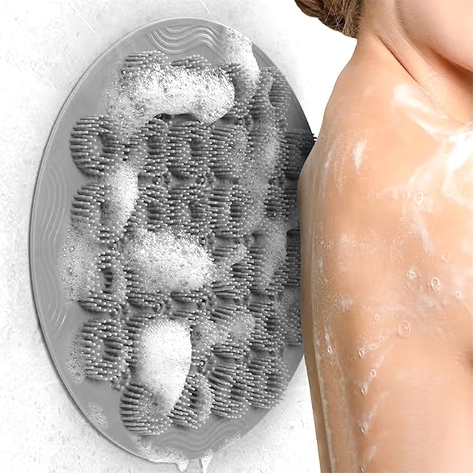 4-Pack Bath Scrubber Mat for Back Scrubbing and Foot Exfoliation - Dual-Use Shower Mats with Non-Slip Suction Cups - Soft, Durable, and Hygienic - Perfect for Full-Body Cleansing and Comfort