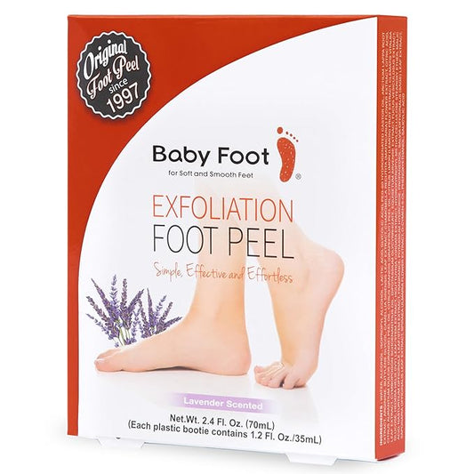 Baby Foot Original Exfoliation Foot Peel - For Rough Cracked, Dry Feet, Dead Skin Removal - Foot Peeling Mask for Baby Soft Feet - Spa Experience at Home & Gift Ideas - Lavender Scented