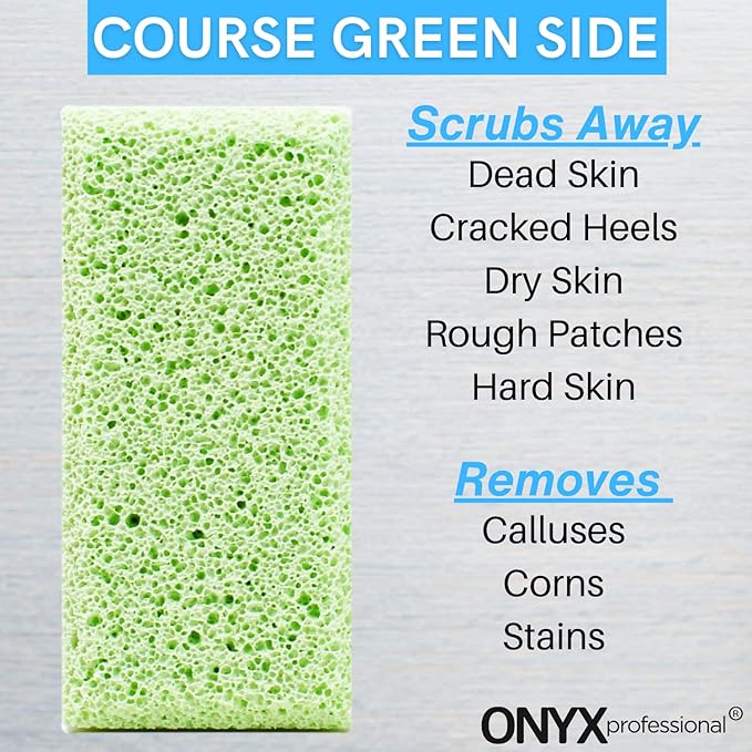 Onyx Professional 2 in 1 Pumice Stone, 100% Siliglass Callus Remover for Feet, Elbows, Knees, Dead Skin, Heels, Hands, Foot File Scrubber Exfoliator Removes Hard, Rough, Dry Skin