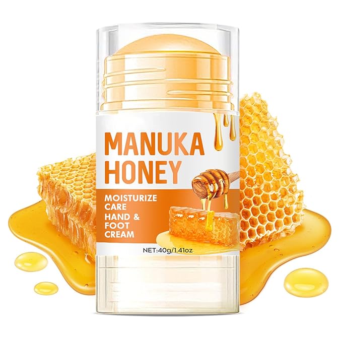 Honey Foot Balm Stick,Manuka Honey Stick Foot Cream for Dry Cracked Heels and Feet Moisturizing & Exfoliating Care for Dry Cracked Feet Knees and Hands Callus 1.41 Oz