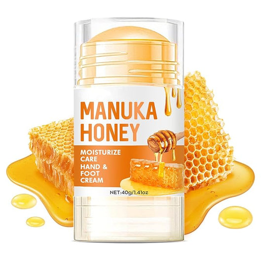 Honey Foot Balm Stick,Manuka Honey Stick Foot Cream for Dry Cracked Heels and Feet Moisturizing & Exfoliating Care for Dry Cracked Feet Knees and Hands Callus 1.41 Oz