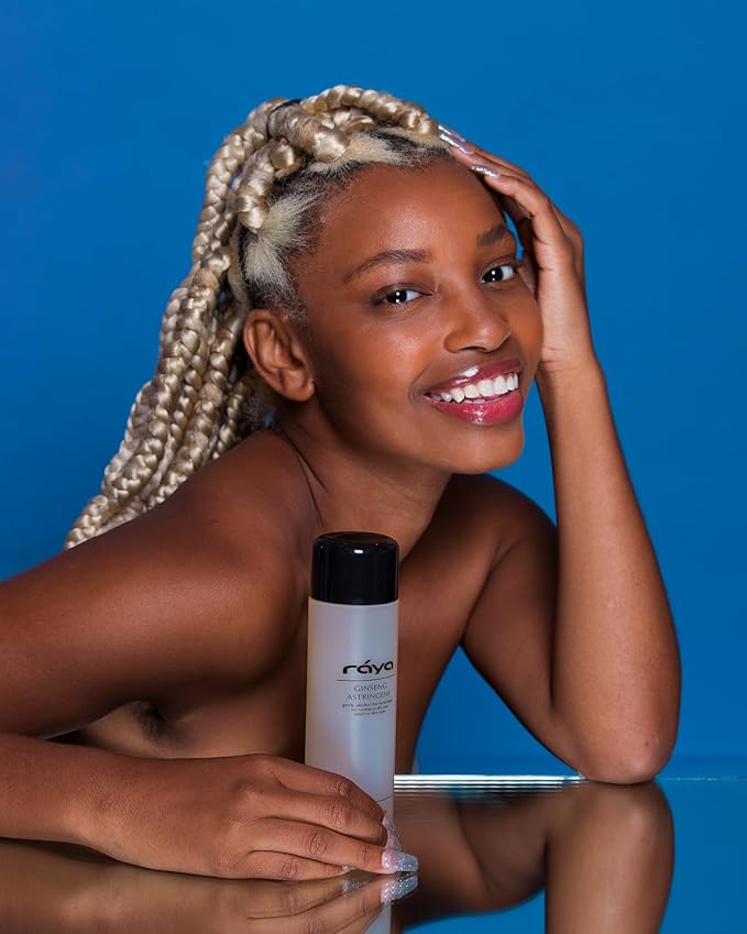 RAYA Ginseng Astringent with AHA 8 oz (G-205) | Gentle Glycolic Facial Toner for Dry and Sensitive Skin | Helps Tighten Pores, Smooth Complexion, and Reduce Fine Lines | Made with Alpha Hydroxy Acids