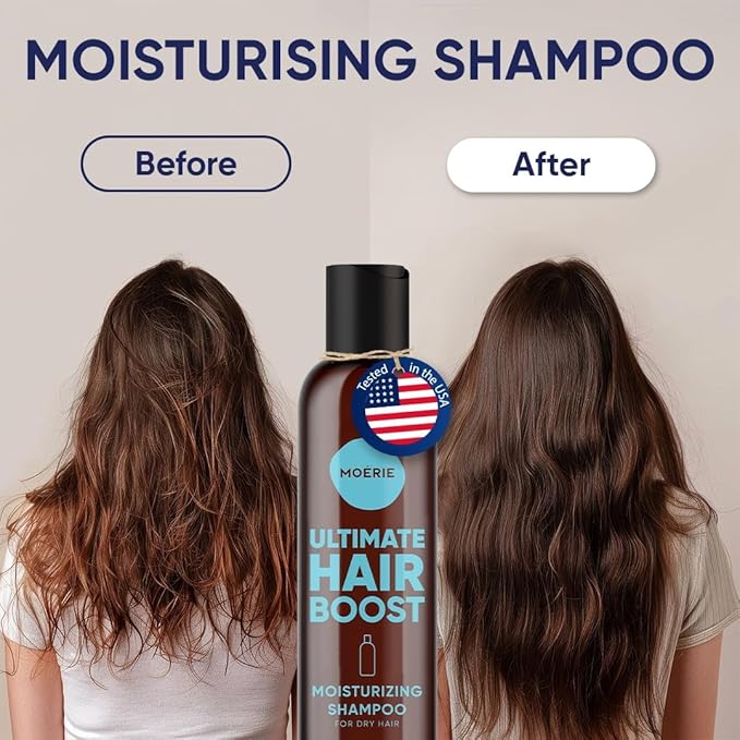 Moerie Ultimate Hair Growth Shampoo – For Longer, Thicker, Fuller Hair - Vegan Friendly Volumizing Hair Products – Paraben & Silicone Free – All Hair Types – Reverse Hair Loss – Moisturizing