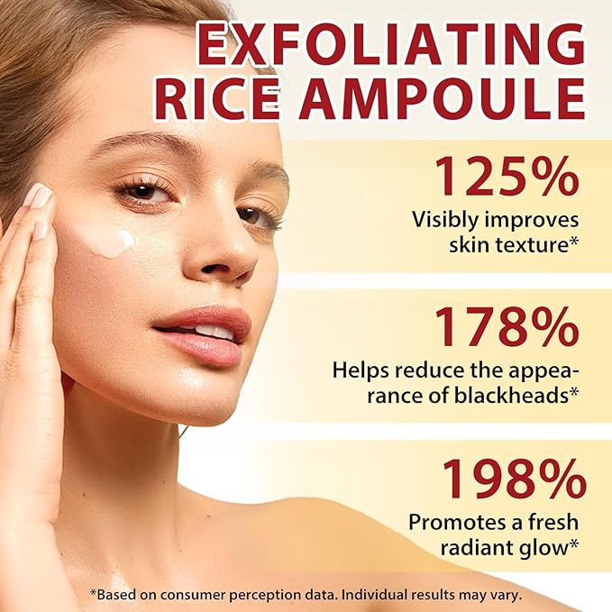 Rice Exfoliating Ampoule Set, Peel Shot Glow Rice Ampoule Duo,Duo for Gentle Peel + Pore Minimizing & Deep Hydration,Body Black and White Rice Exfoliating for All Skin Types 6.76 fl.oz