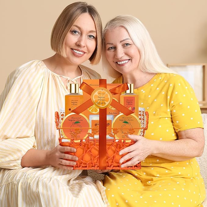 Spa Gifts for Women Bath Sets for Women Gift, Bath and Body Gifts Set, 9 Piece Spa Gift Set with Bath Bombs & Bath Oil, Relaxing Self Care Gift for Her, Birthday Gift Basket, Christmas Gifts