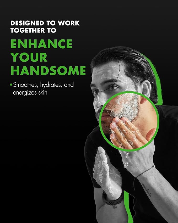 Tiege Hanley Skin Care Set for Men, Essential Routine, System Level 1, Daily Face Wash, Facial Scrub, Moisturizer With SPF, and Night Cream for Healthy, Hydrated Skin, Men’s Skin Care, 4 Piece Kit