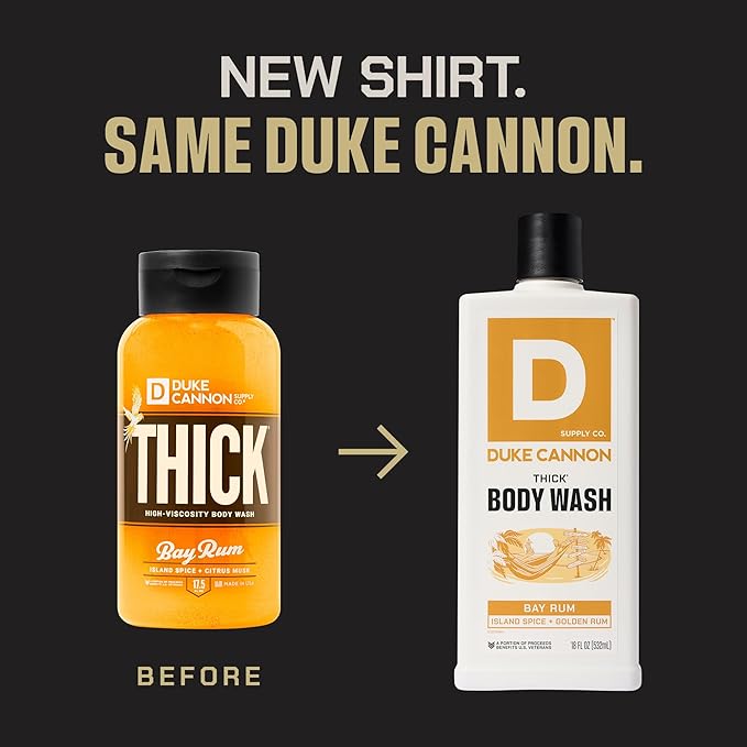 Duke Cannon THICK High-Viscosity Body Wash for Men, Bay Rum Scent with Minerals & Aloe, Paraben-Free, 17.5 oz (Pack of 3)