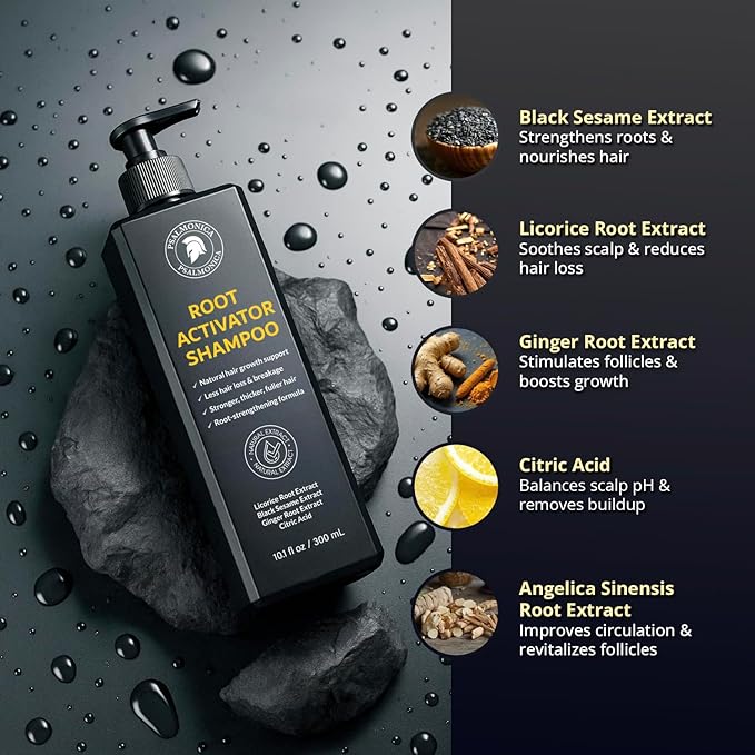 Root Activator Shampoo for Men - Hair Growth Shampoo for Hair Loss and Thinning Hair - Hair Loss RegrowthTreatments for Women Men (10.1 Fl Oz (Pack of 1))