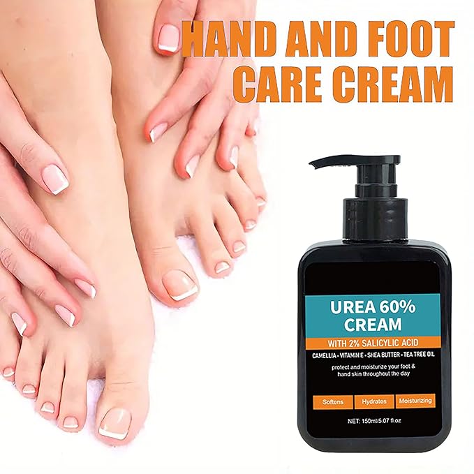 60% Urea Cream with 2% Salicylic Acid, Urea Cream 60 Percent for Feet & Hands, Maximum Strength Moisturizer for Rough, Dry, Thick & Cracked Skin, Callus Remover, Deep Hydration 5.07 oz