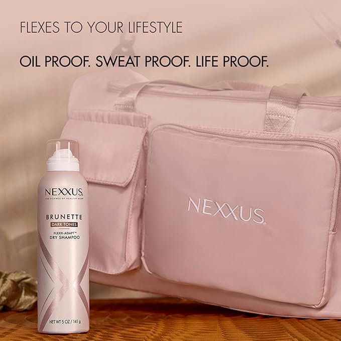 Nexxus Brunette Dry Shampoo For Dark Tones, 72 Hour Freshness, No Dull Residue with FLEXX-ADAPT Technology 5 Fl Oz