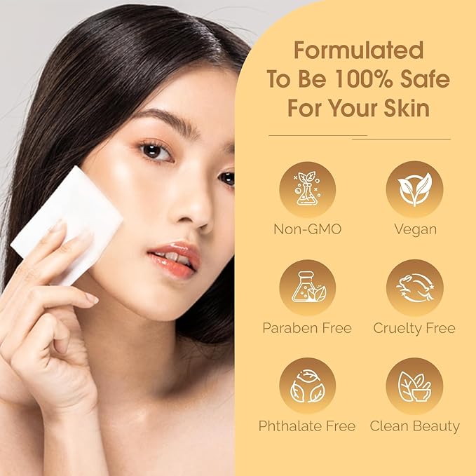 Vitamin C & Vitamin E Face Wipes – Dermatologist Tested, Anti-Aging, Korean Skin Care – Removes Makeup, Hydrates, Softens The Look Of Fine Lines – Vegan, Clean Beauty – 60 Count