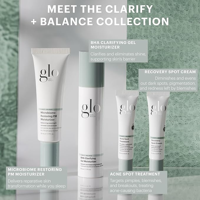 Glo Skin Beauty Microbiome Restoring PM Moisturizer – Oil Free Nighttime Gel-Cream for Acne-Prone Oily Skin, Repairs Skin’s Moisture Barrier, Reduces the Appearance of Pores, Fine Lines & Wrinkles