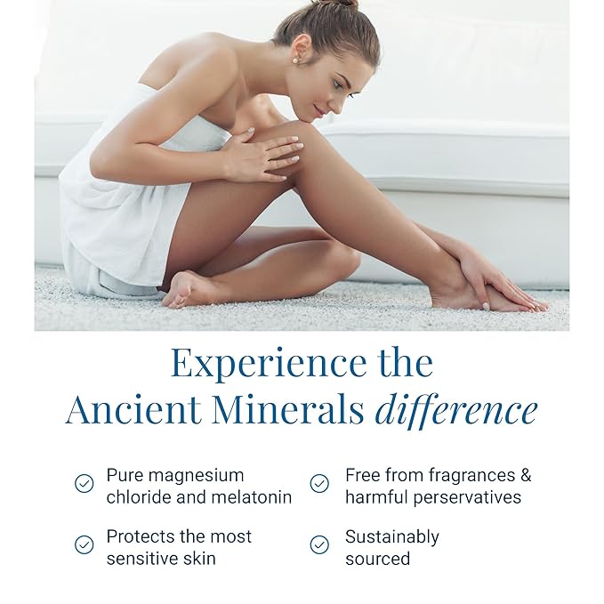 Ancient Minerals Magnesium Lotion Goodnight night cream contains melatonin with magnesium chloride and OptiMSM a topical nighttime moisturizing lotion(2.5oz)