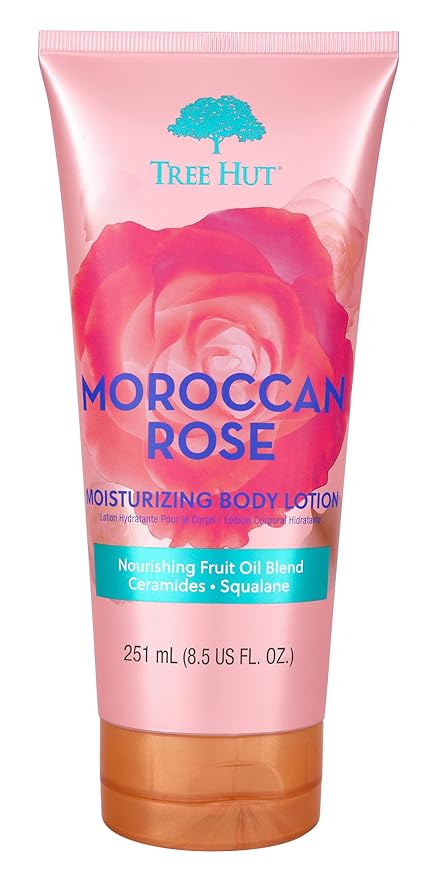 Tree Hut Moroccan Rose Moisturizing Body Lotion | Ceramide and Squalene Formula Helps Protect Skin | Long-lasting Hydration Leaves Skin Feeling Soft & Moisturized | 8.5 fl oz.