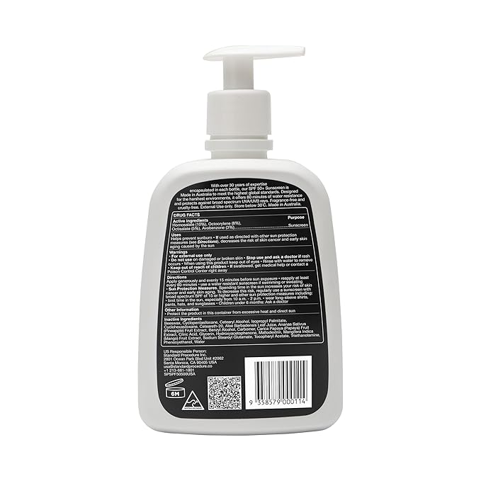 Standard Procedure. SPF 50+ Sunscreen, Broad Spectrum Face & Body Sunblock for Sun-Sensitive Skin, 4HR Water Resistant, Organic Formula, 16.9 oz