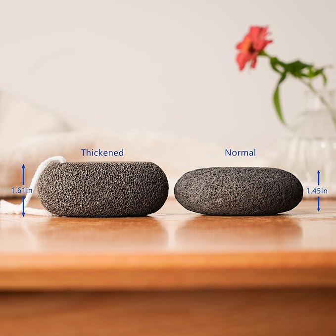 Extra Thick Pumice Stone for Feet and Hands – Ergonomic, Durable Natural Foot File – Gray, 3.9x2.8x1.6 in – Ideal for Cracked Heel Treatment,Callus Remover for feet&Dead Skin Exfoliation