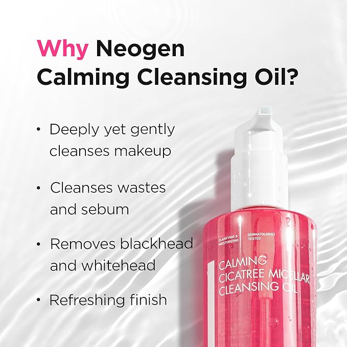 DERMALOGY by NEOGENLAB NEOGEN Calming Cleansing Oil Cica Tree Micellar 10.14Fl.Oz(300ml) - Cleansing oil for Sensitive Skin/Korean Skin Care/K-Beauty/deep cleansing oil for face