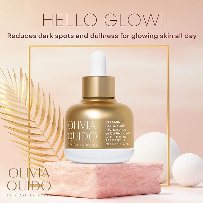 OLIVIA QUIDO Skincare Vitamin C Serum 20% with Lilac & Sea Daffodil 3.6oz | Hydrating, Skin-Brightening, & Anti-Aging | Vitamin C & Hyaluronic Acid Serum for the Face with Natural Botanicals