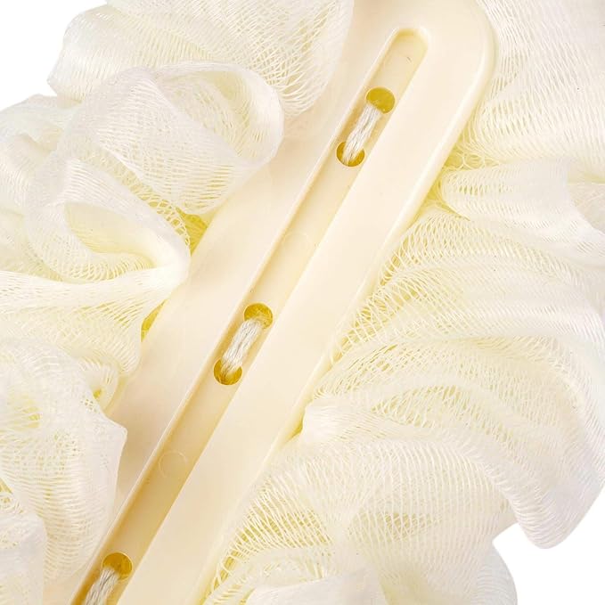 Back Scrubber for Shower,Loofah Long Handle Bath Body Brush,Soft Nylon Mesh Sponge for Shower,Loofah On a Stick for Men Women,Exfoliating Scrub Cleaning Luffa for Elderly(2-Pack, White)