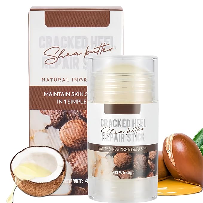 Shea Butter Hydrating Foot Cream, Coconut Nail Softening Hand and Foot Cream Balm Stick, Gentle Soften Heel Balm That Improve Dry Skin for Men Daily Skin Care, 1.41 Oz 1Pc