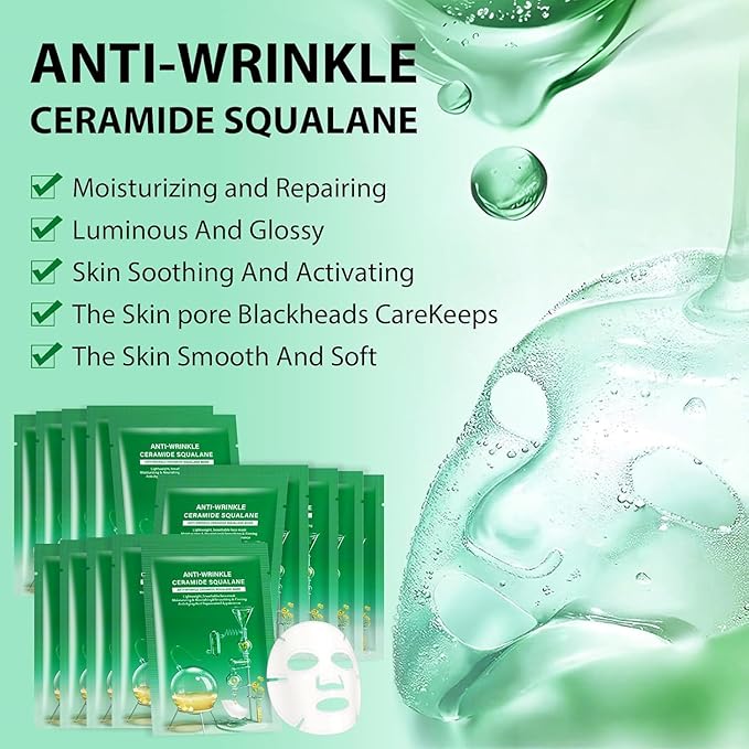 Anti-Wrinkle Face Masks, Moisturizing Spa Face Masks Skincare Hydrating Face Sheet Masks, Hyaluronic Acid, Daily Sheet Masks for All Skin Types, Sheet Facial Mask for Skin Care Mask(15Sheet)