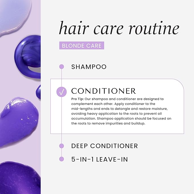 HASK Blonde Care Shampoo + Conditioner Set for Blonde Hair | Sulfate-Free, Gluten-Free, Vegan, Color Safe | 12oz each