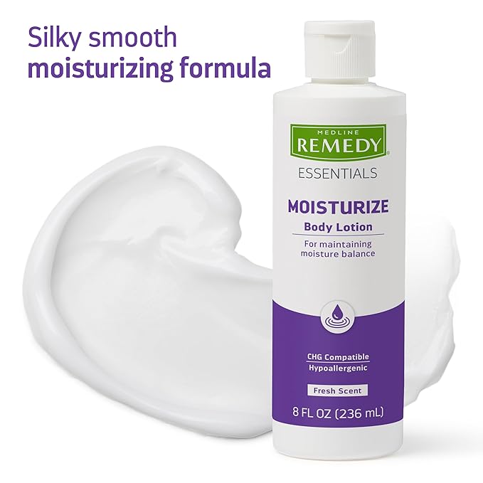 Medline Soothe & Cool Moisturizing Body Lotion, 8-oz Flip-Top Bottle, Scented, 1 Count (Pack of 2)