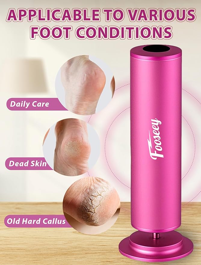 Electric Foot File Tool - Callus Remover for Feet, Professional Pedicure Machine with 60pcs Sandpaper Discs, Adjustable Speed Foot Files for Deadskin, Dry and Cracked Feet