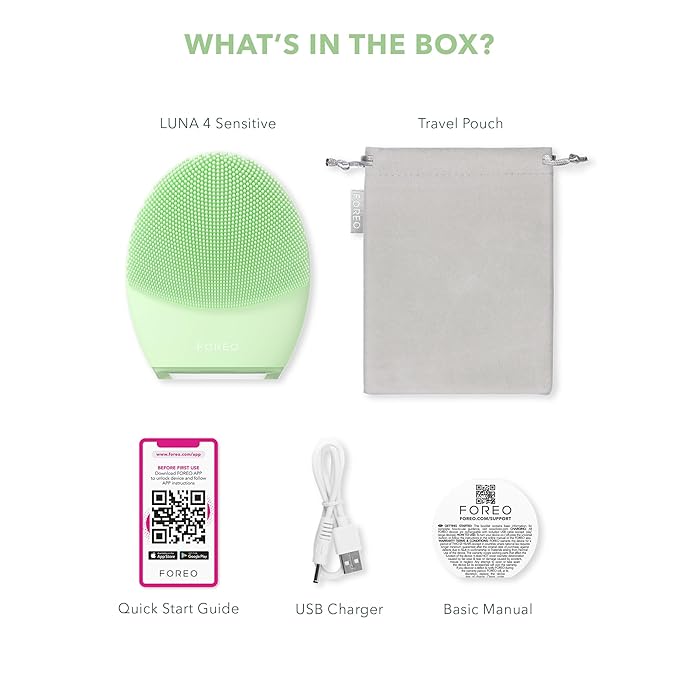FOREO LUNA 4 Face Cleansing Brush - Massager - Anti Aging - Enhances Absorption of Facial Skin Care Products - Simple Skin Care Tools - Combination Skin