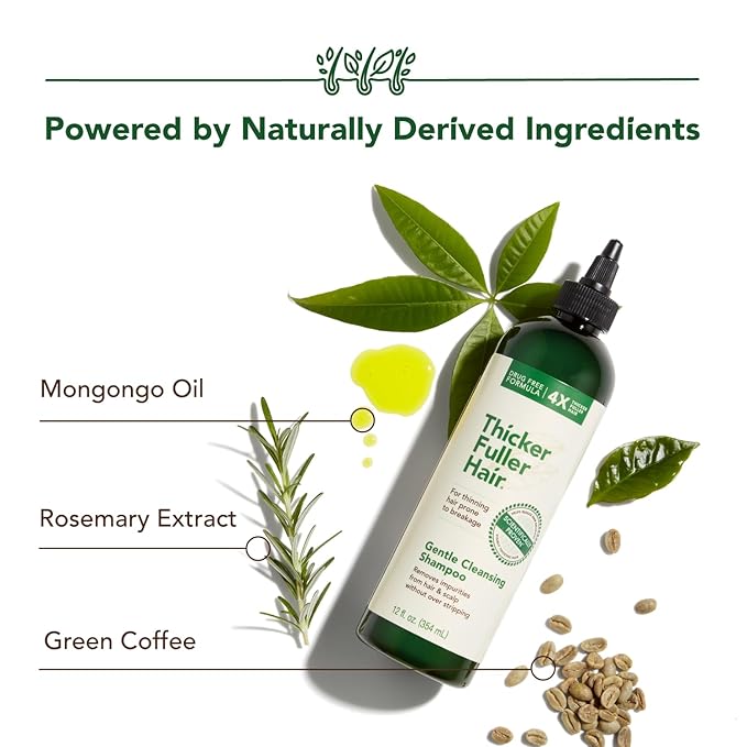 Thicker Fuller Hair Gentle Cleansing Shampoo Advanced Thickening Solution 12oz - Removes Impurities, Fortifies Hair And Reduce Breakage (Pack of 2)